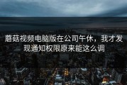 蘑菇视频电脑版在公司午休，我才发现通知权限原来能这么调