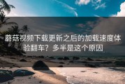 蘑菇视频下载更新之后的加载速度体验翻车？多半是这个原因