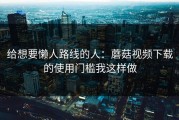 给想要懒人路线的人：蘑菇视频下载的使用门槛我这样做