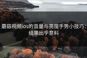 蘑菇视频ios的音量与亮度手势小技巧：结果出乎意料