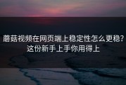 蘑菇视频在网页端上稳定性怎么更稳？这份新手上手你用得上