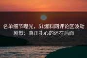 名单细节曝光，51爆料网评论区波动剧烈：真正扎心的还在后面