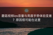 蘑菇视频ios音量与亮度手势体验变差？原因很可能在这里