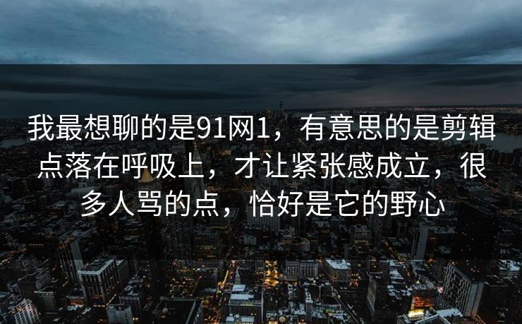 我最想聊的是91网1，有意思的是剪辑点落在呼吸上，才让紧张感成立，很多人骂的点，恰好是它的野心
