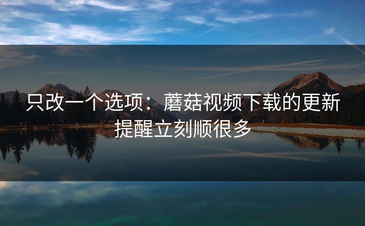 只改一个选项：蘑菇视频下载的更新提醒立刻顺很多