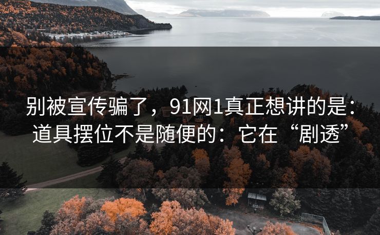 别被宣传骗了，91网1真正想讲的是：道具摆位不是随便的：它在“剧透”