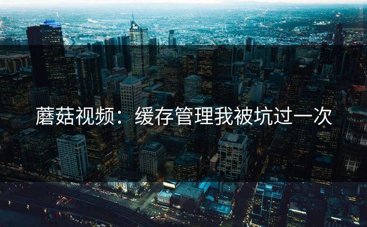 蘑菇视频：缓存管理我被坑过一次
