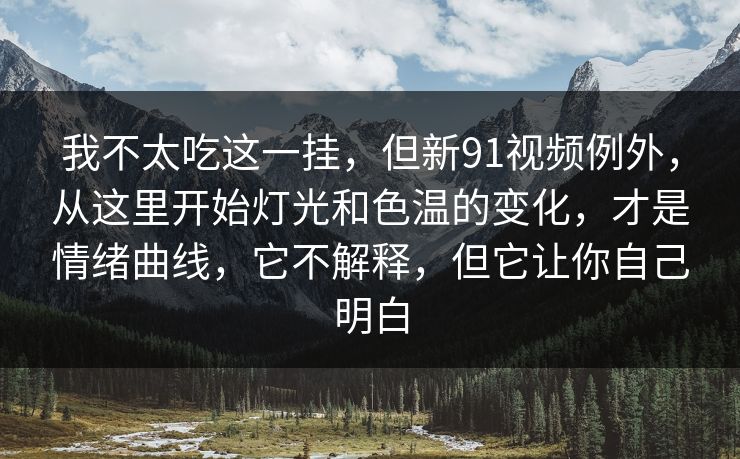 我不太吃这一挂，但新91视频例外，从这里开始灯光和色温的变化，才是情绪曲线，它不解释，但它让你自己明白