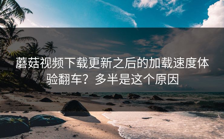 蘑菇视频下载更新之后的加载速度体验翻车？多半是这个原因