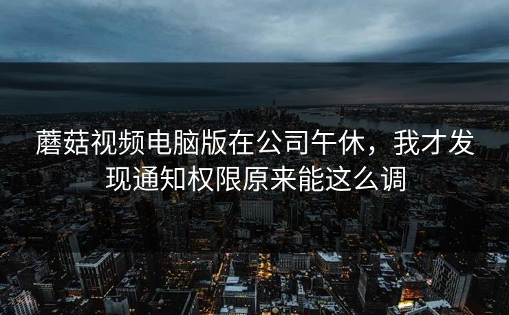 蘑菇视频电脑版在公司午休，我才发现通知权限原来能这么调