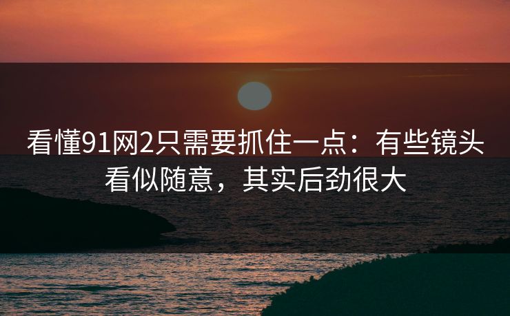 看懂91网2只需要抓住一点：有些镜头看似随意，其实后劲很大
